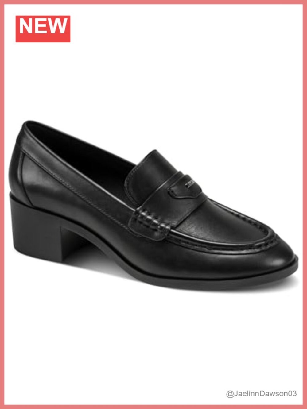 Heeled Loafer Women's Rubber Sole Block Heel Pull-On Low Top